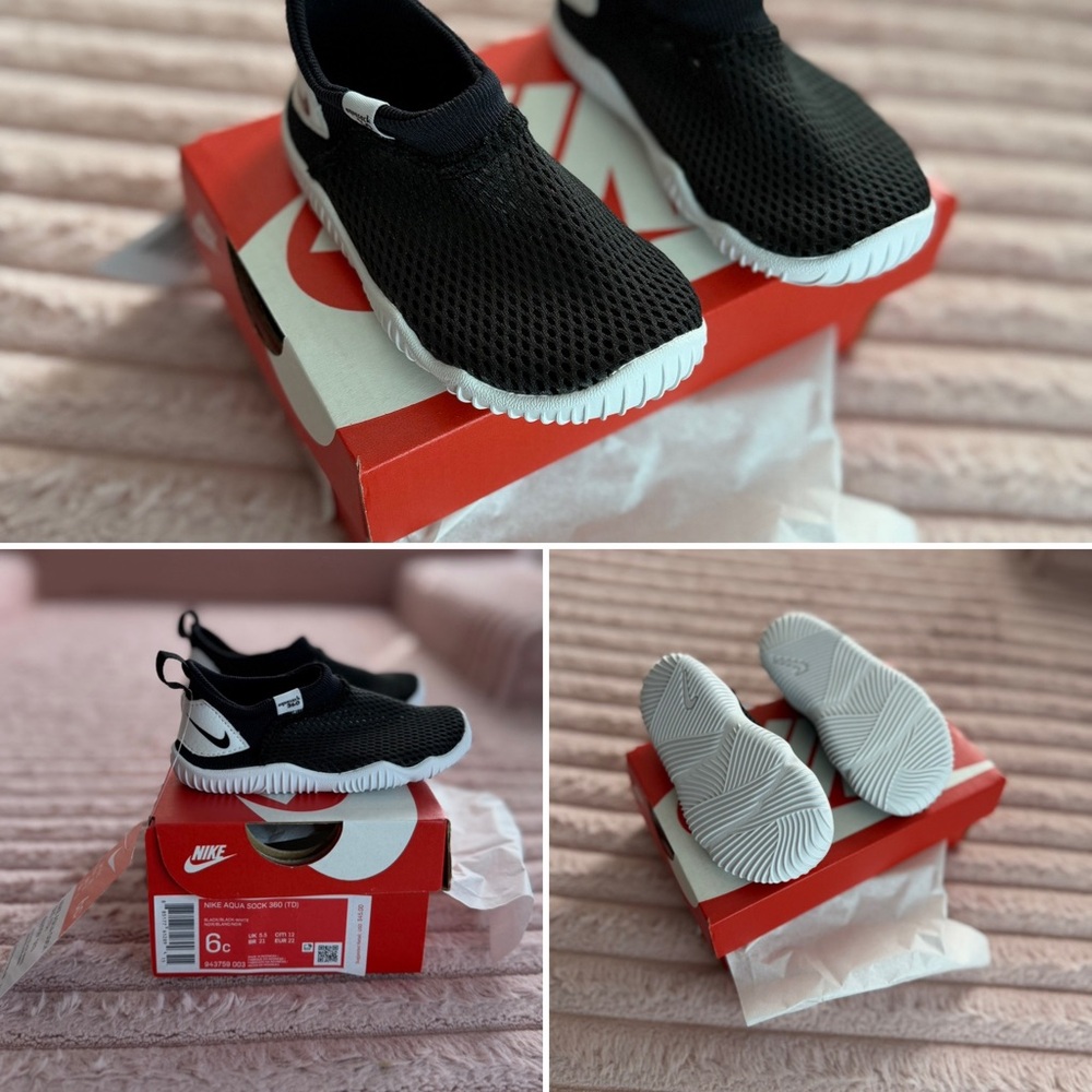 Nike Kids Black and White Slip-On Sneakers